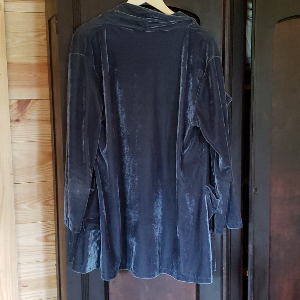 Ashy blue, velvety jacket